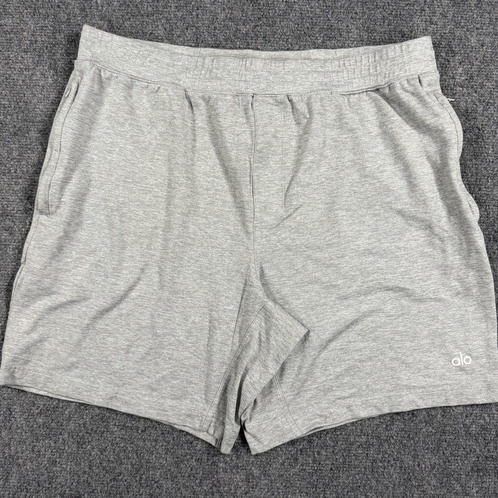Alo Conquer React Shorts Mens Large Gray Stretch Drawstring Athleisure